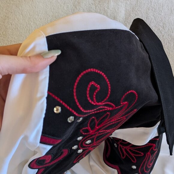 KAREN MCCARTY WESTERN BLOUSE S Small Women's Red White Black Button Up Design - Picture 7 of 9